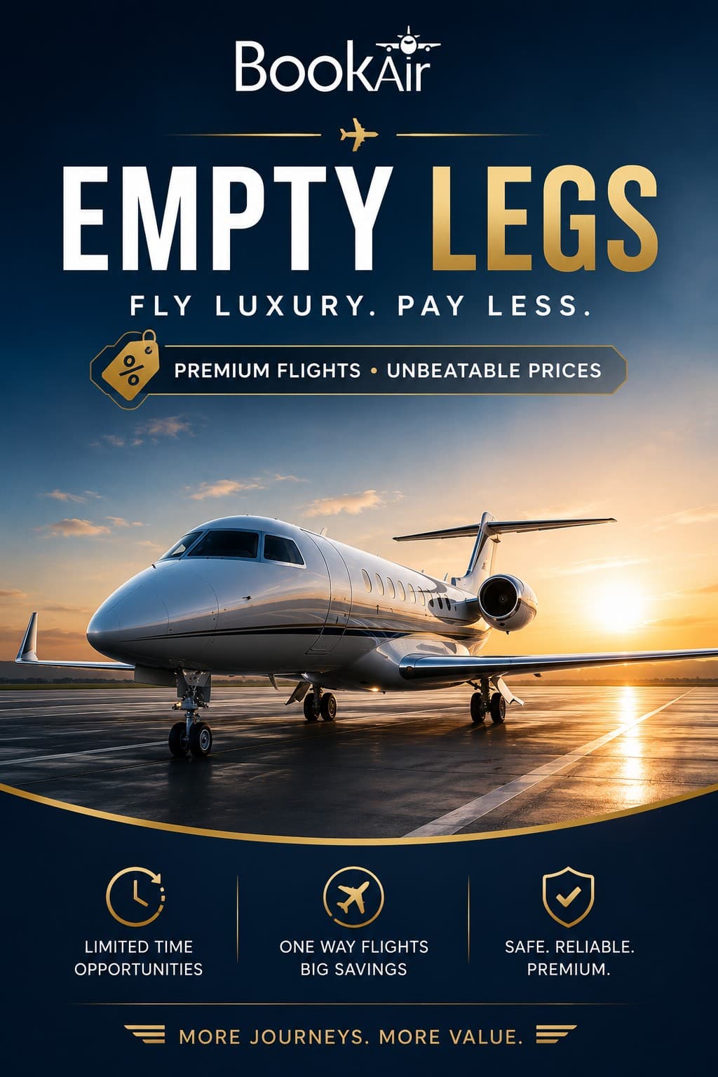 BookAir empty leg private jet deals